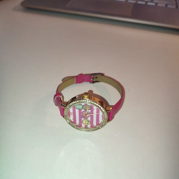 Jessica Carlyle Pink Happy Watch Smiley Heart Pineapple Quartz Stainless Steel - Picture 10 of 10